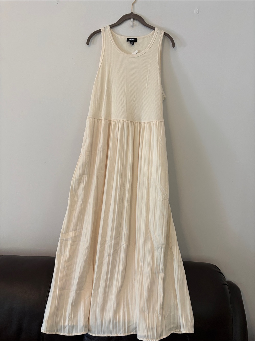 DKNYC Cream Maxi Tank Dress